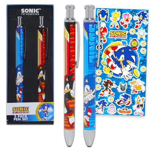 Set de 2 bolígrafos Sonic The Hedgehog con adhesivos miniatura 1