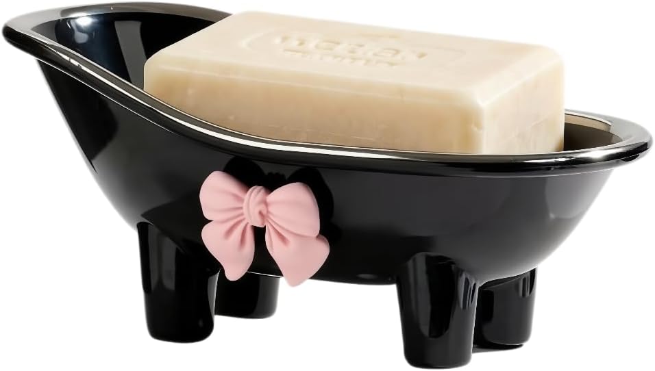Cute Mini ABS Bathtub Soap Dish Small Planter Makeup Organizer Container Hamster Bathtub,Black