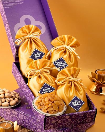 Image of Hyperfoods Diwali Gifts for Family and Friends Dry Fruits Diwali Gift for Employees 400 Grams DryFruit Gift Hamper Corporate Gifts for Employees Dry Fruit Gift Box Dry Fruits Combo Pack