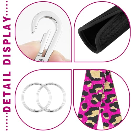 Image of Strap Wrap for Bogg Bag, Accessory for Bagg Bag, With Adjustable Shoulder Leopard Print Crossbody Strap, Black Handle Wrap Protector and Metal Buckle(Style 7)
