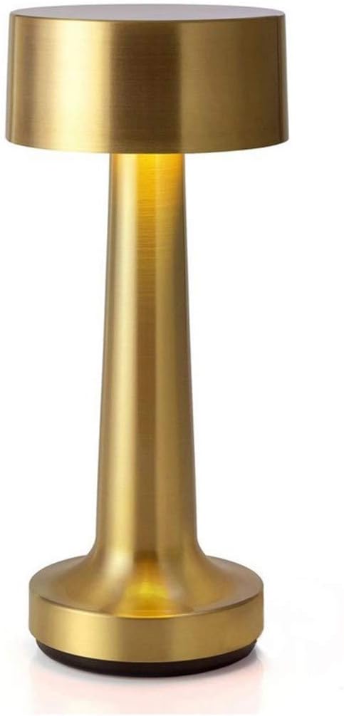 LED Rechargeable Modern Aluminium Touch Table Lamp (Gold)