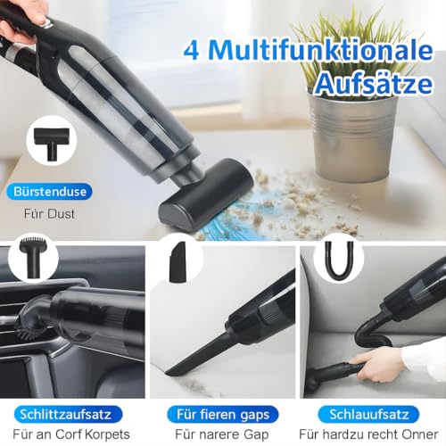 USB-Handstaubsauger Metemake mit 10.000 Pa Saugkraft und HEPA-Filter