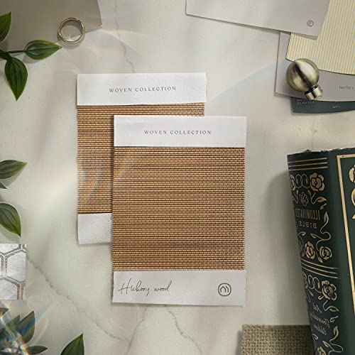 Mood Custom Bamboo Shades | Woven | Cordless Bamboo Roman Shades For Windows And Doors (Natural Woven) | Woven Hickory Wood (Sheer) | Custom Size #TOP1