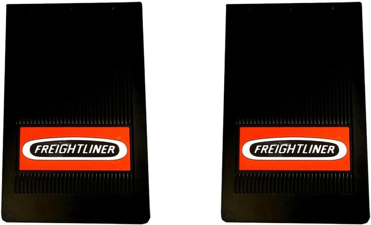 Freightliner Classic XL 10" x 15" Black Rubber PDT132 Semi Truck Mud Flaps- Set of 2 with Bolt Kit