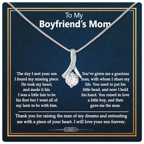 Larvincy To My Boyfriends Mom Necklace With Heartfelt Message &