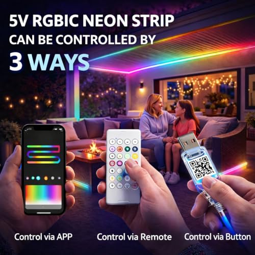 Gesto RGBIC Neon Rope Light 5V USB 5M - Image 3