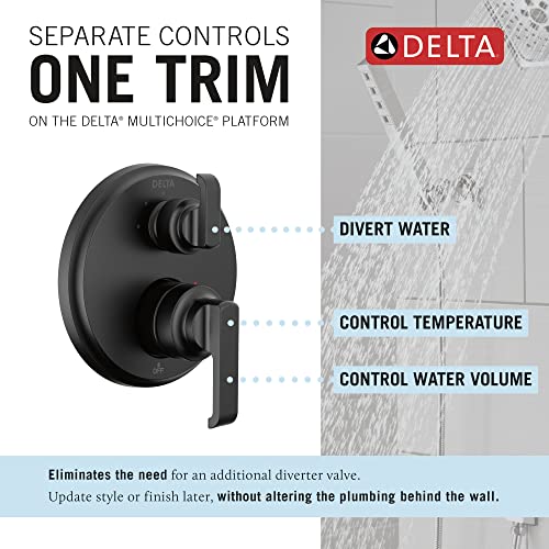 Delta-Faucet-Tetra-14-Series-Matte-Black-3-Setting-Integrated-Diverter-Valve-Trim-Kit-Black-Diverter-Valve-Trim-Kit-Shower-Trim-Kit-Matte-Black-T24889-BL-Valve-Not-Included