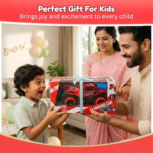 Image of Toy Imagine Remote Control Car for Kids, Rechargeable RC Off Road Buggy with LED Lights & Spray Mist Effect, 40MHz Racing Car Toy for Boys & Girls, Indoor Outdoor Play, Red