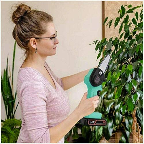 Deysen Mini Chainsaw, 4 Inch Cordless Electric Protable Chainsaw Rechargeable Lithium Battery Chainsaw 0.7kg Ultra-Light Electric Saw Suitable for Garden, Branch, Wood Cutting and Pruning