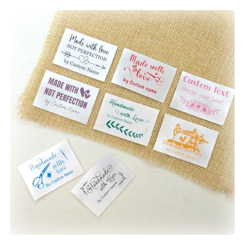 Personalized Sewing Labels Iron on or sew on Custom Iron on Labels for Handmade Knitting Quilting and Sewing Crafts Name Tags for Clothes