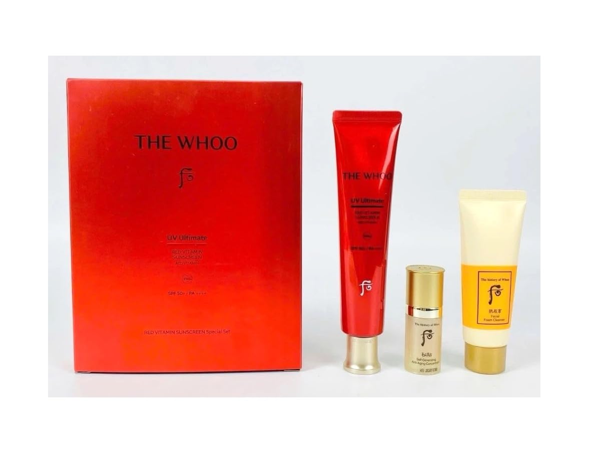 THE WHOO UV アルティメットレッドビタミンサンスペシャルセット Amazon.com: THE WHOO UV Ultimate Red Vitamin Sunscreen 75ml Set