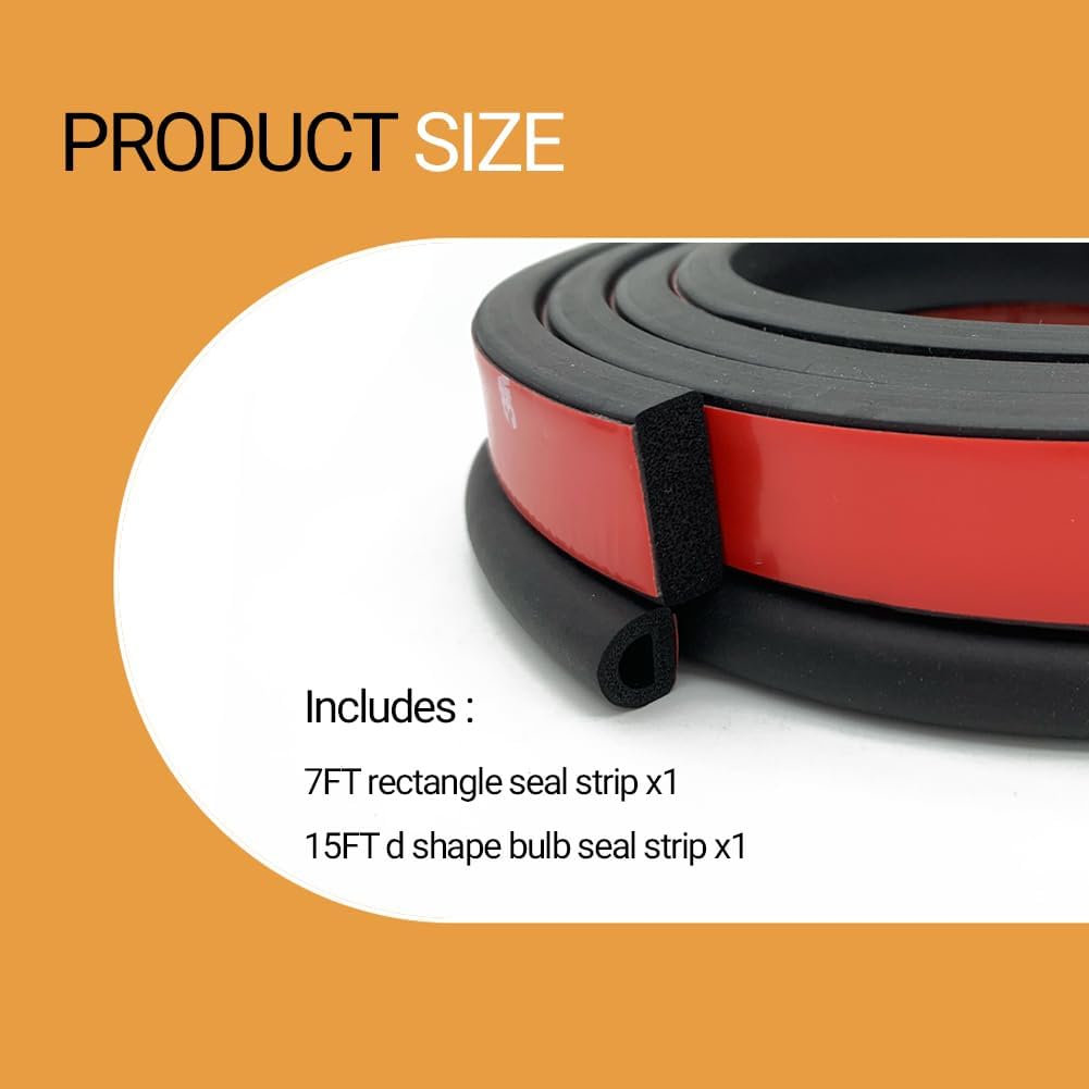 Toolbox Weather Seal Gasket, Self-Adhesive EPDM Rubber Weatherstripping, Fits Most Truck Toolboxes, Pickup Bed Toolbox, Trailer Storage Box