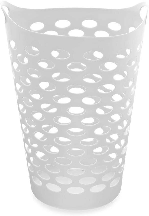 Tall Flex Laundry Basket 17.75" x 17.25" x 26", White (1, White)