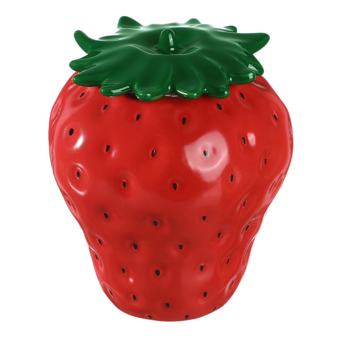 Barattolo di Ceramica a Forma di Fragola da 800ml Coperchio Ermetico, Leggero e Facile da Maneggiare, per Conservare Tè e Dolcetti come Decorazione da Tavolo