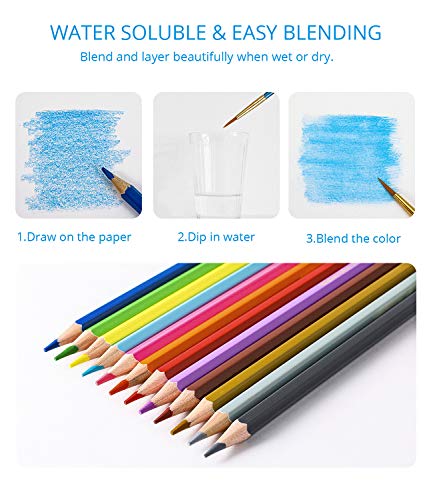 Colored Pencils, 72 Colored Professional Watercolor Pencils For Kids, Art Supplies For Adults, Ideal For Coloring, Blending And Layering, With 2 Sketch Books,1 Sharpener,1 Eraser #TOP3
