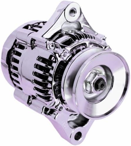 HIGH OUTPUT AMP CHEVY CHROME MINI ALTERNATOR FOR CHEVY STREET ROD RACE CAR SMALL LIGHT WEIGHT 1 ONE WIRE SYSTEM 70 AMP