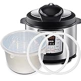 2PCS Silicone Sealing Ring Gaskets + 1PC Silicone Inner Pot Lid Cover Compatible with Instant Pot 6 qt, Pressure Cooker Replacement Sealing Ring Set, Food-Grade BPA-free (6 QT 2 Ring & 1 Lid)
