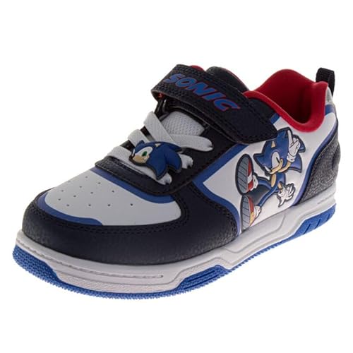 Josmo Sonic The Hedgehog Sneakers - Tails and Shadow Shoe Lace up Casual Fashion Shoes - Navy Blue (Size 13 Little Kid)