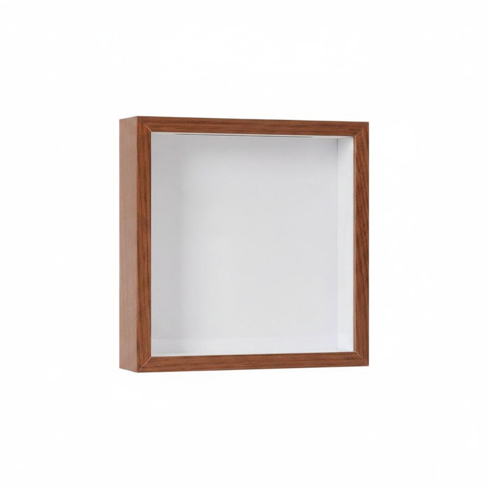 Cadre photo de présentation haut de gamme en noyer 20x20cm avec profondeur de 3cm