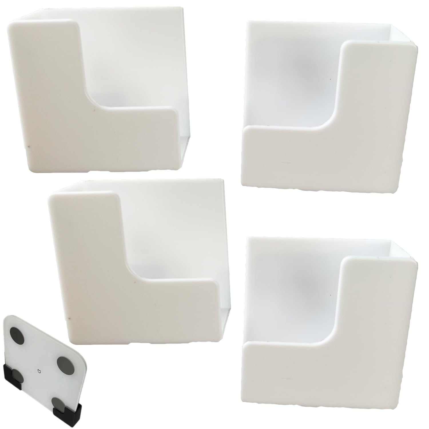 SquEqu 2 Pair Bathroom Scale Holder Wall Mount Bracket Self Adhesive Smart Scale Stand Organizer for Digital Body Weight Scales Bathroom Digital