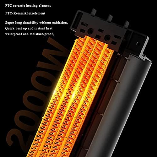 Elektrische ventilatorkachel van keramiek, energiebesparend, 2 modi, 50°, oscillerend, mobiel, met afstandsbediening, geruisloos, oververhittingsbeveiliging, goud - Afbeelding 7