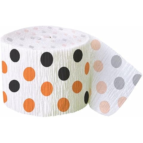 30ft Orange & Black Polka Dot Streamers Cover