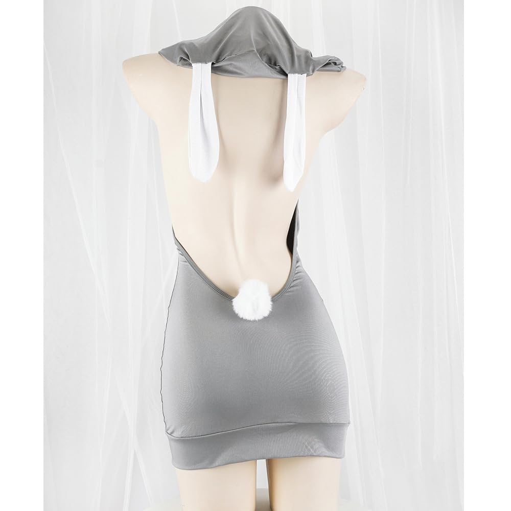Women's sexy cosplay tight fitting anime cute jumpsuit anime Japanese cute lingerie with hat anchor performance suit: Grey1