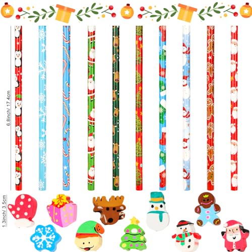 Qpout 20pcs Assortimento di Matite di Natale con