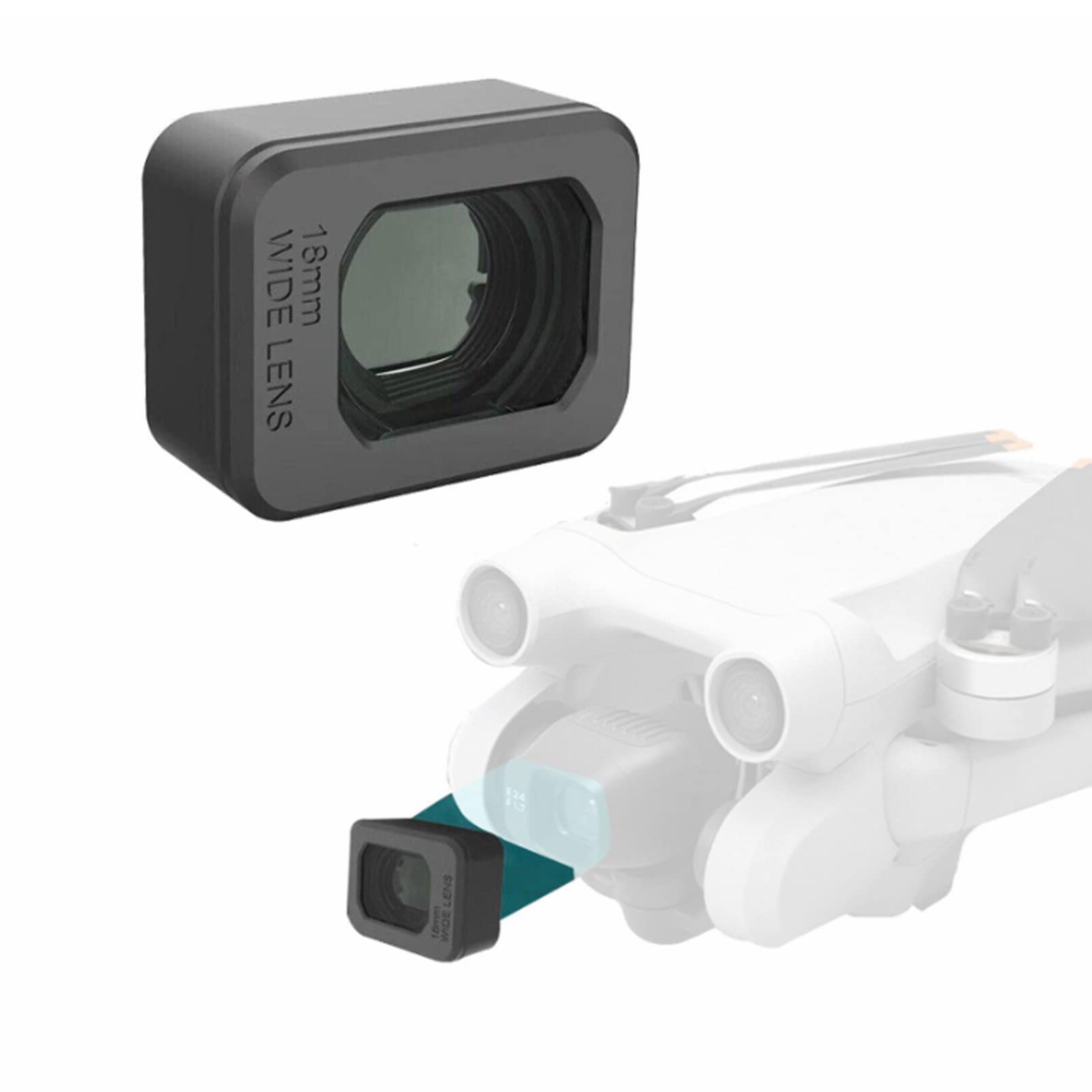 Filtr obiektywu kamery drona, plastikowe szkło optyczne, konstrukcja ciśnieniowa, szerokokątny obiektyw, 0,6x, 110 stopni, powiększenie, 18 mm, do akcesoriów dronów