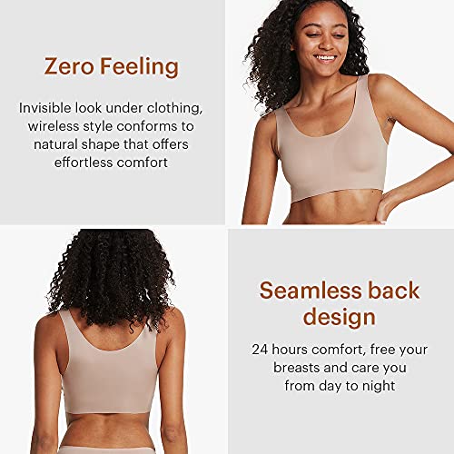 LilySilk Women's Wireless Silk Bra Classic Invisible Embrace Comfort Seamless Bra One Size3
