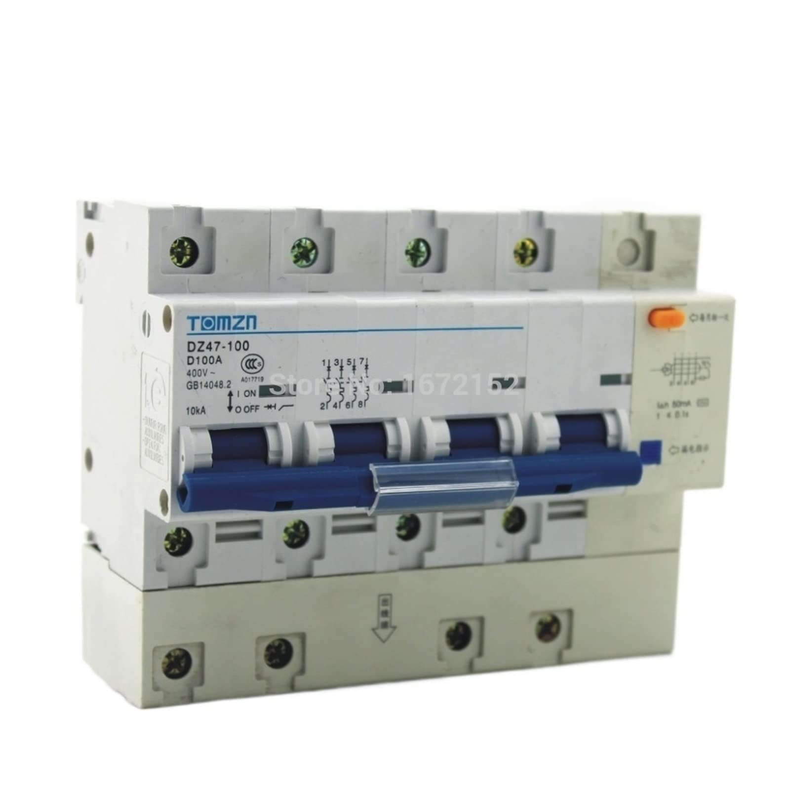 SFJSFIMQ DZ47LE 4P 100A D Type 400V~ 50HZ/60HZ Residual Current Circuit Breaker with Over Current and Leakage Protection