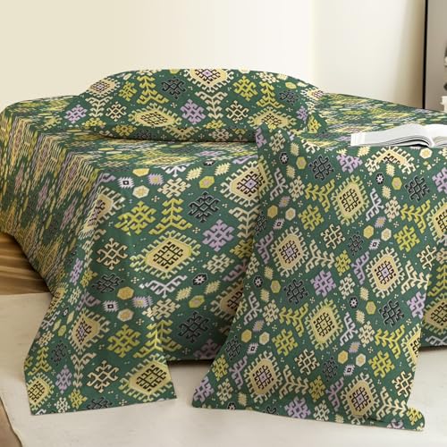 Image of Weave & Decor Super Soft Super Comfortable 144 TC 90x90 inches Printed Cotton Double Bed Bedsheet with Two Pillow Covers