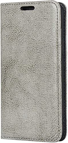 Coque iPhone 12 Pro en cuir gris style folio haut de gamme