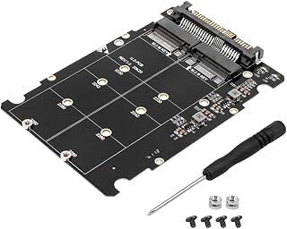 Riboni SFF-8639 NVME U.2 to NGFF M.2 M Key & B Key SSD Adapter PCIE3.0 X16 GEN3 Black Fit for 2280 2260 2242 2230 SSD