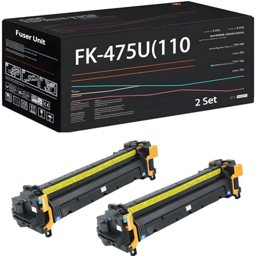UVUMB FK-475U(110V) Fuser Unit Compatible for Kyocera FS-6525MFP FS-6530MFP TASKalfa 255 TASKalfa 305 Printers, with Chip, High Yield 400000 Pages, High-Definition Printing (2 Set)