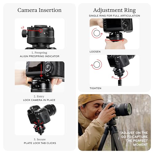 Image of Peak Design Pro Tripod, Compact Professional Photo and Video Camera Tripod, 40lb Capacity, Quick Setup, Pro-Level Stability, Ergonomic Ball Head, Integrated Fluid Panning