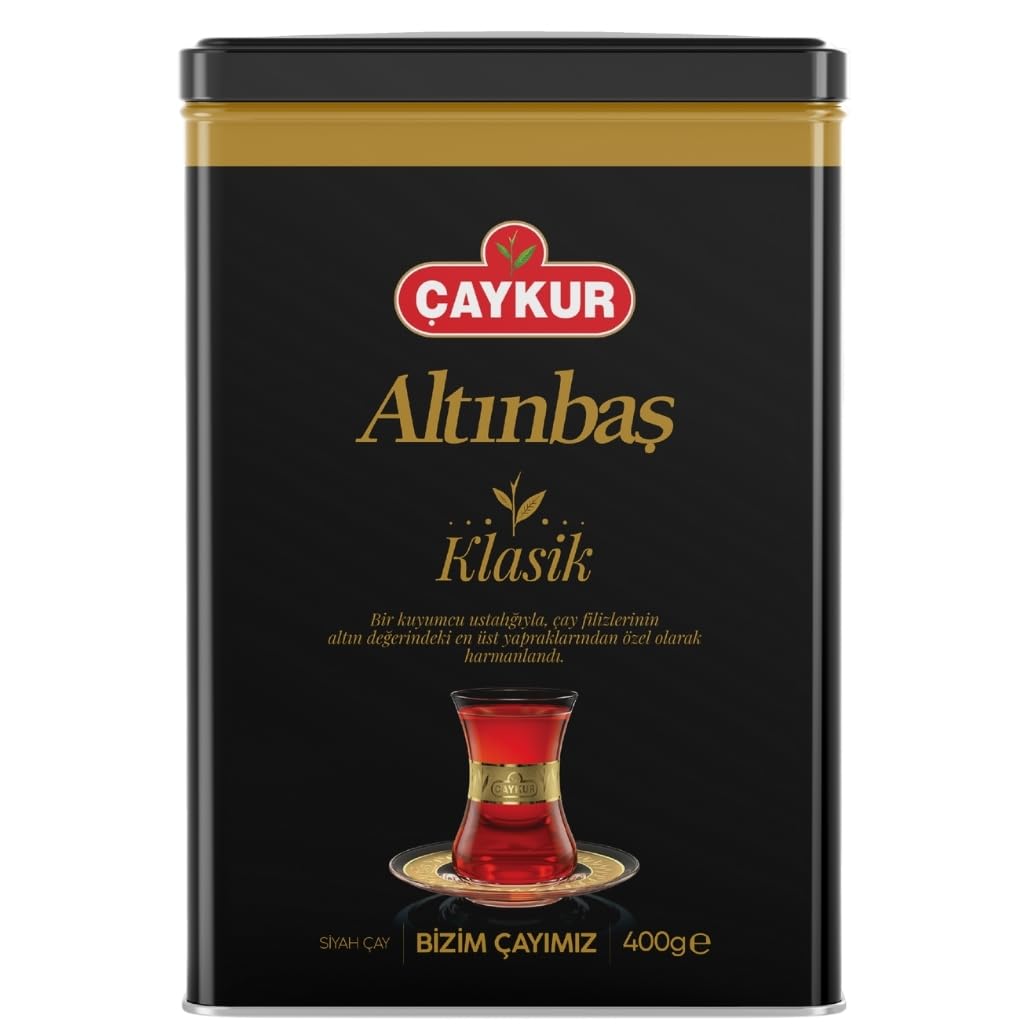 ÇAYKUR Altınbaş Golden Tips Earl Grey, Premium Gourmet Black Tea, Loose Leaf, Strong Tea Buds, Rich Aroma, Can 400gr / 14.1 Oz (Bergamot)