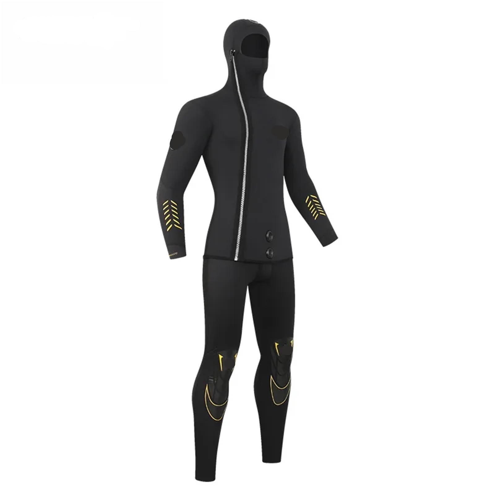 Traje de Buceo Traje de Neopreno for Buceo 5mm, 2 Piezas for Hombre, Camisetas con Capucha y Chaleco, Surf, natación, cálido