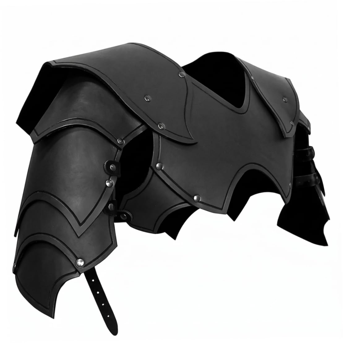 Armatura Medievale da Uomo, Armatura Integrata per Spalle e Torace, Vichingo per spettacoli Larp Cosplay - Nero
