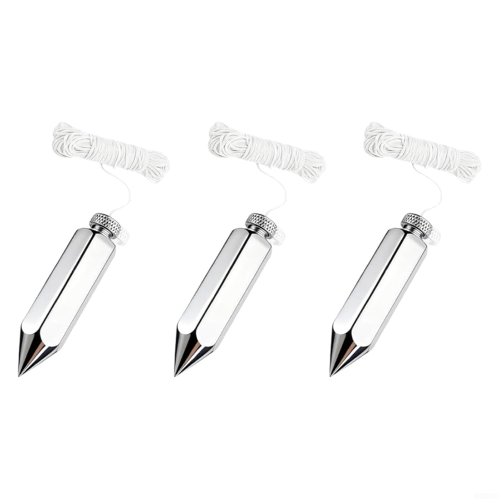 KiraKira Professionelles Senklot, 227 g, gewichtete Messingspitze und Stahlkörper mit 15 m Schnur, Holzbearbeitung und Gebäude, 3 Stück