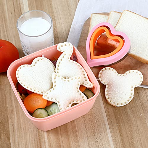 Elfkitwang Sandwich Cutter And Sealer Set,4 Pcs Bread Sandwich Decruster Pancake Maker Diy Cookie Cutters For Kids Bento Box,Heart Dinosaur Star Shapes Mold. #TOP3