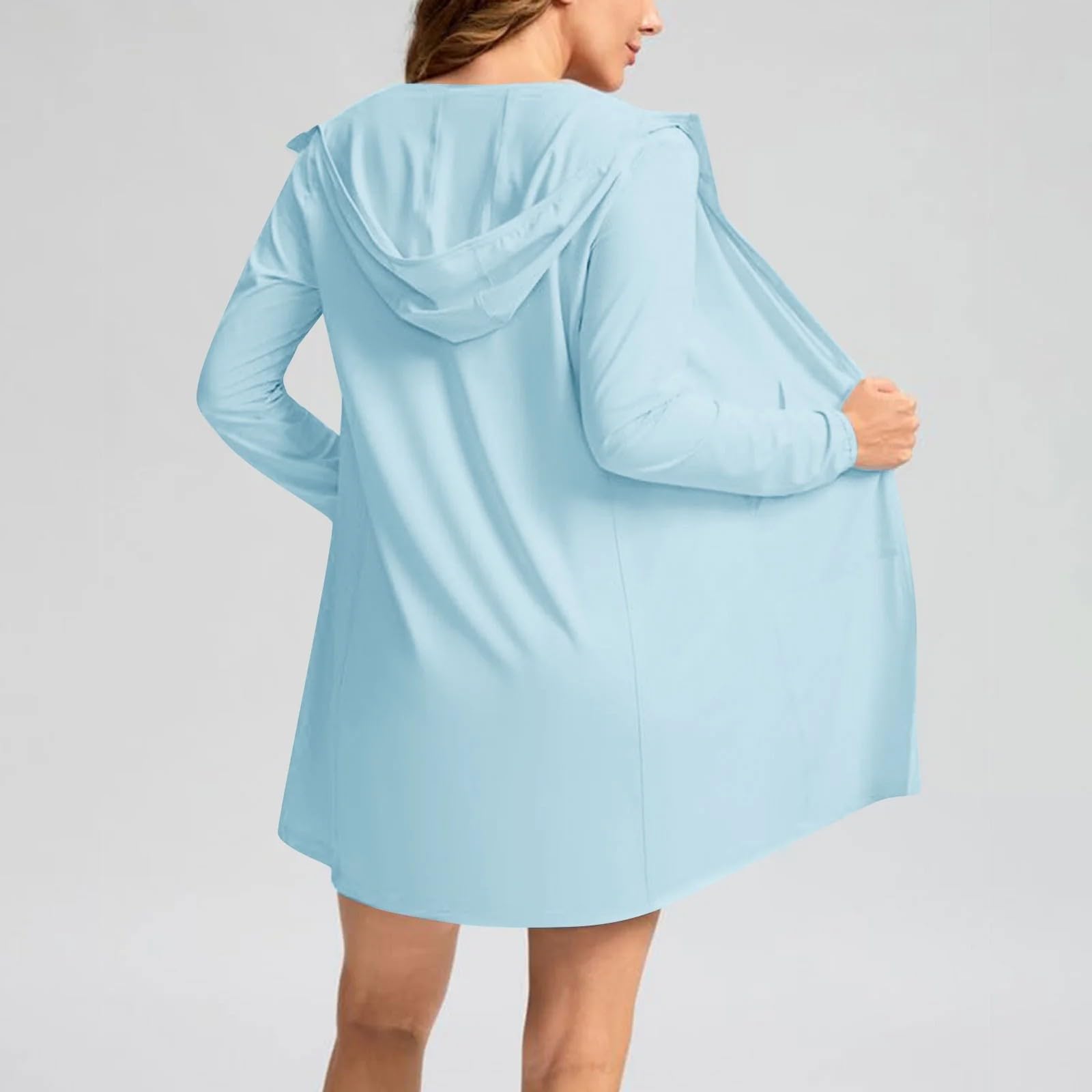 Veste De Sport Femme UPF 50+, Veste De Course À Pied À Fermeture Éclair À Manches Longues, Chemise Anti-UV Légère À Capuche Pour La Plage, Le Yoga Et L'Extérieur