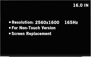 16.0" Replacement for Asus ROG Zephyrus M16 GU603H GU603HR GU603HM GU603Z GU603ZM LCD 40pin 165Hz Touch LED Display 2560x1600 IPS