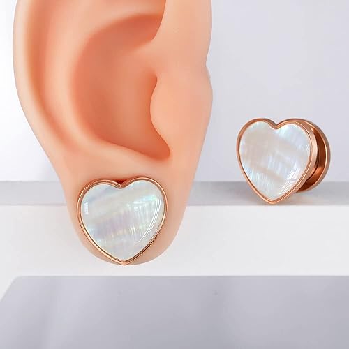 Miniatura 2 de Casvort 2 unidades de 0.236 a 0.988 pulgadas, hipoalergénicos, de acero inoxidable 316, elegantes dilatadores de oreja, dilatadores de oreja para