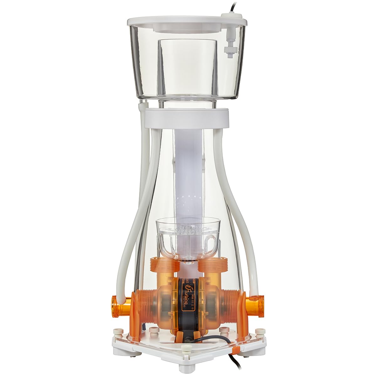 Maxspect SK Series protein skimmer without the collection cup, showing internal components.