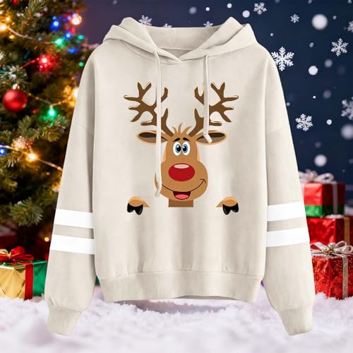 Pull à capuche imprimé festif le cadeau douillet idéal d'hiver