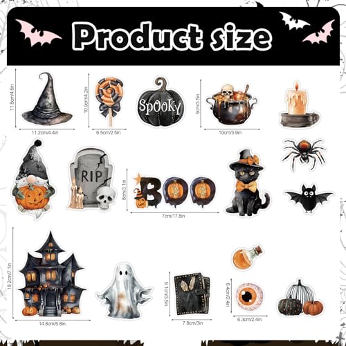 Imanes decorativos Halloween para refrigerador 17 pcs miniatura 2