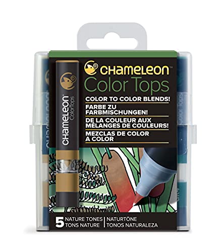 Chameleon Art Products, Nature Tones, Color Tops, Quick and Easy Blending - Set of 5