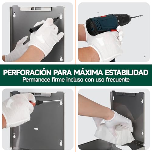 Dispensador de toallas de papel para bano publico anydry con sistema antirrobo bloqueable 6
