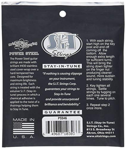 Sit Strings Ps946 Stainless Steel Electric Guitar Strings, Rock-N-Roll #TOP1
